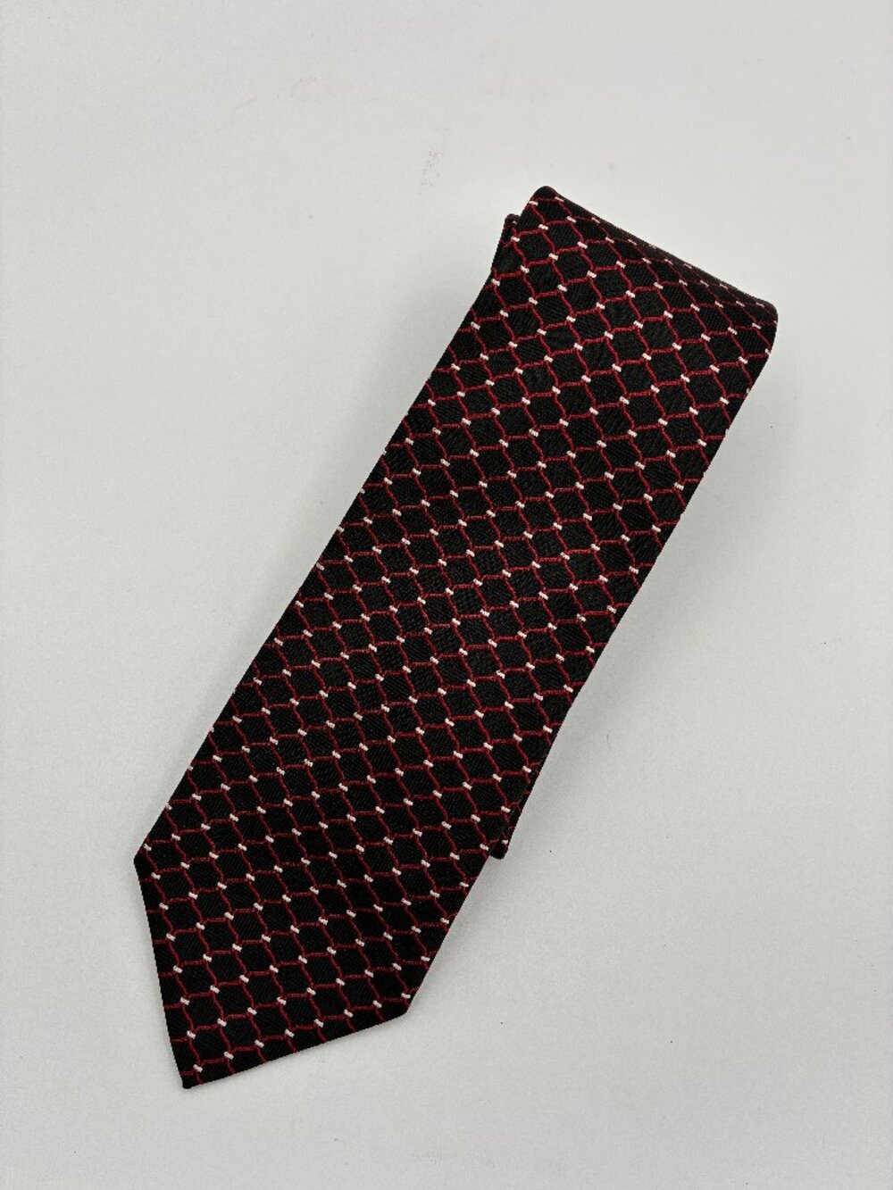 Brooks Brothers 346 Silk Tie Blue Red Geometric Design Preppy USA